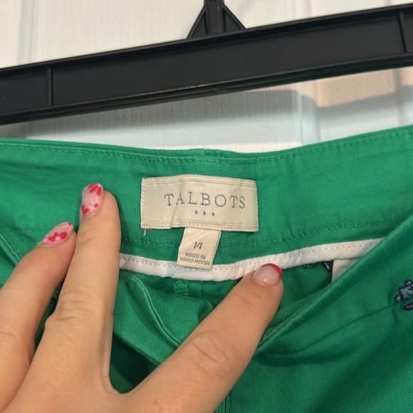 Talbots Kelly green Capri with seashell design size 14 women’s - Picture 4 of 5